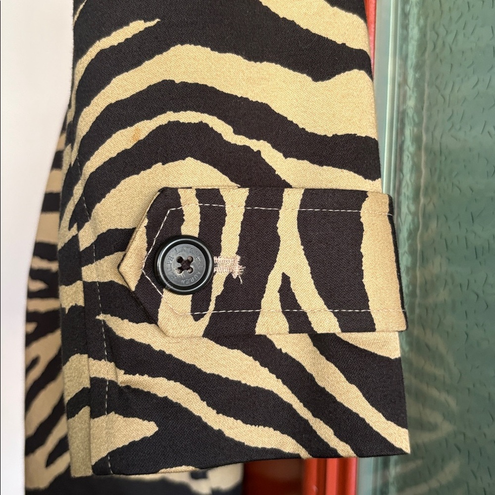 Chic Zebra Patterned Belted Coat - image 4